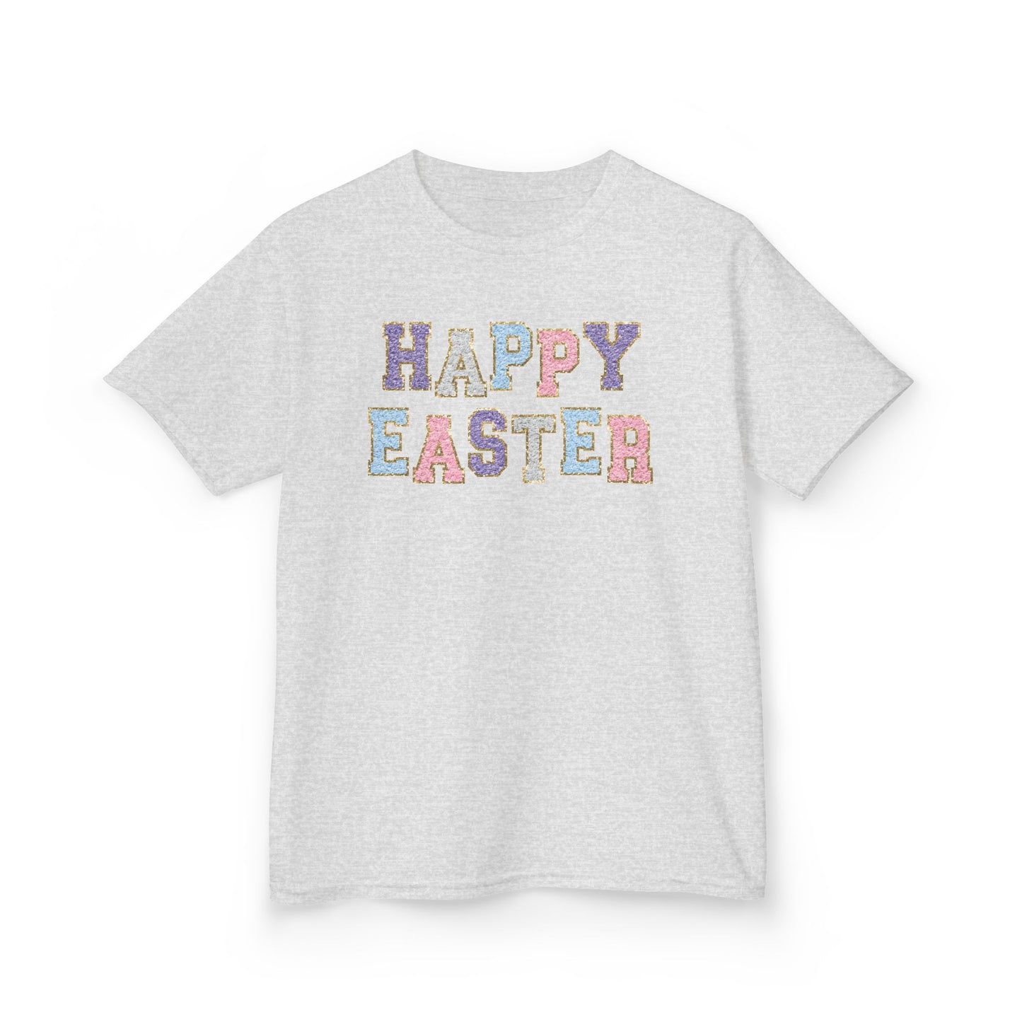 Faux Chenille Patch “Happy Easter” Youth Tee