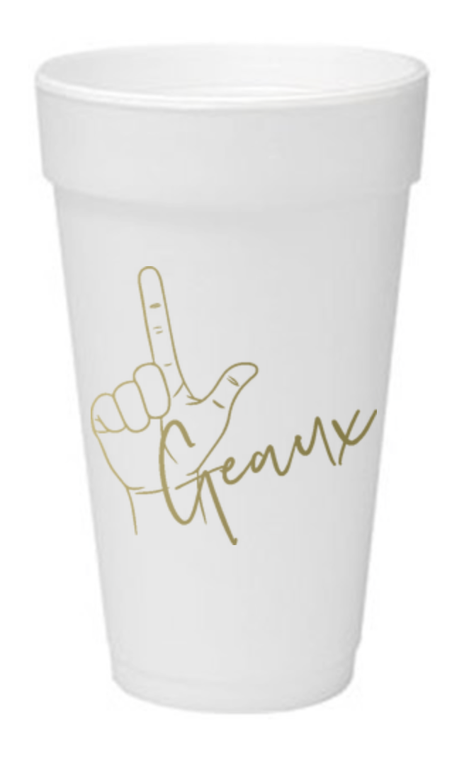 L Geaux Styrofoam Cups