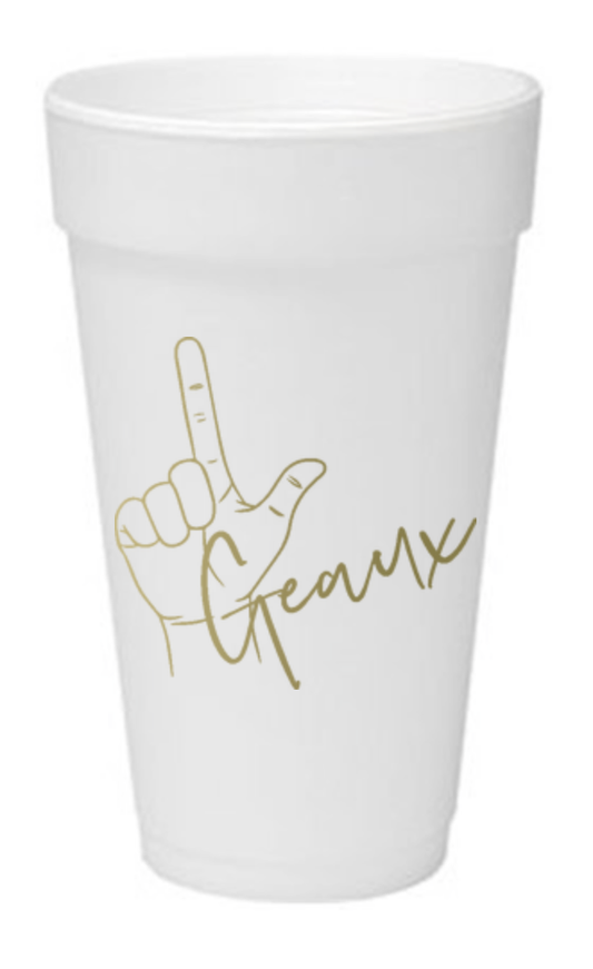 L Geaux Styrofoam Cups
