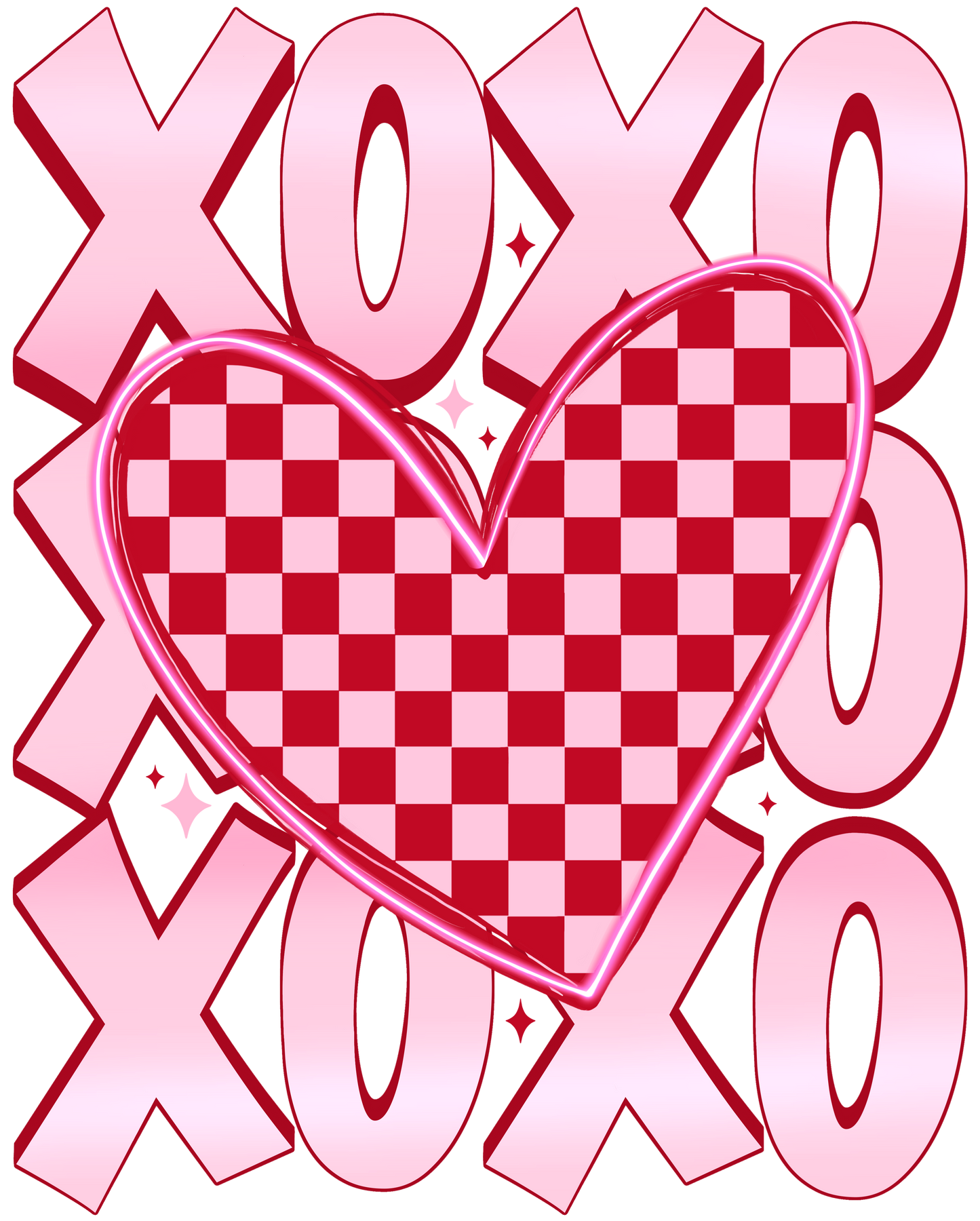 XOXO Neon DTF Transfer