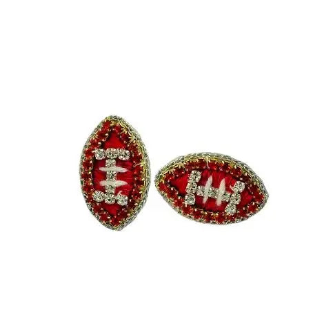 Red and White Football Stud
