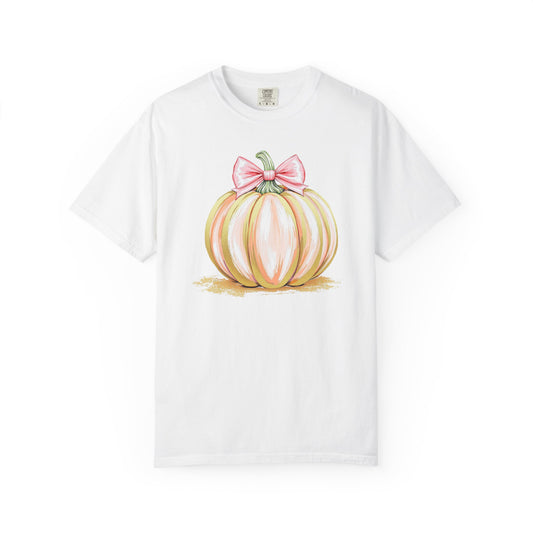 Simple Pumpkin with Pink Bow DTF Transfer