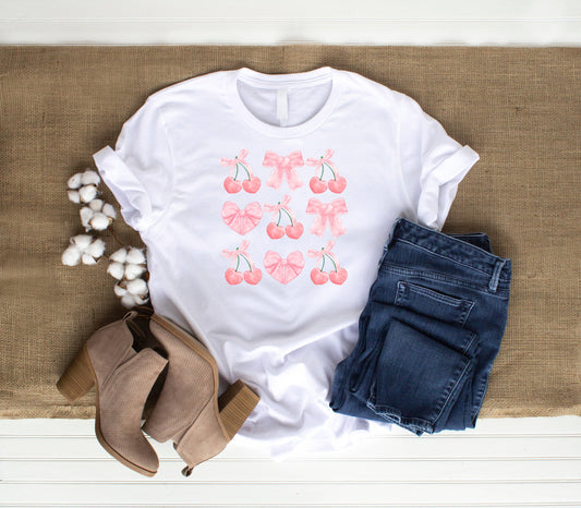 Cherry and Hearts Coquette DTF Transfer