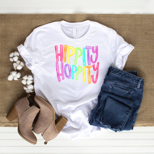 Colorful Hippity Hoppity DTF Transfer