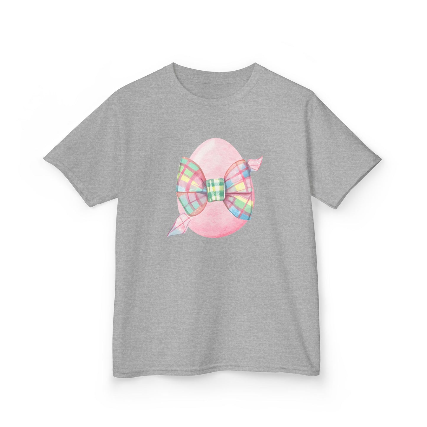 Plaid Bow Easter Egg Youth Tee