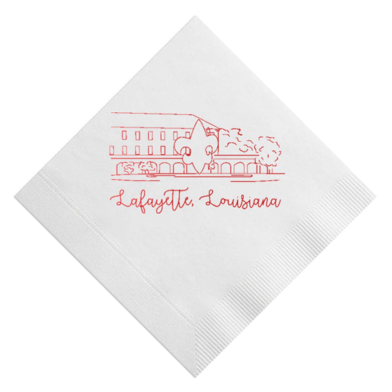 UL Fleur de Lis Line Drawing Beverage Napkin
