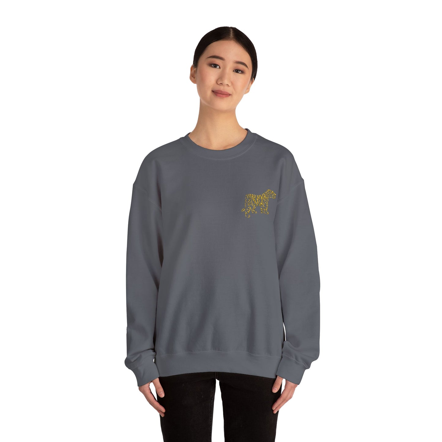 Yellow Embroidered Tiger Crewneck