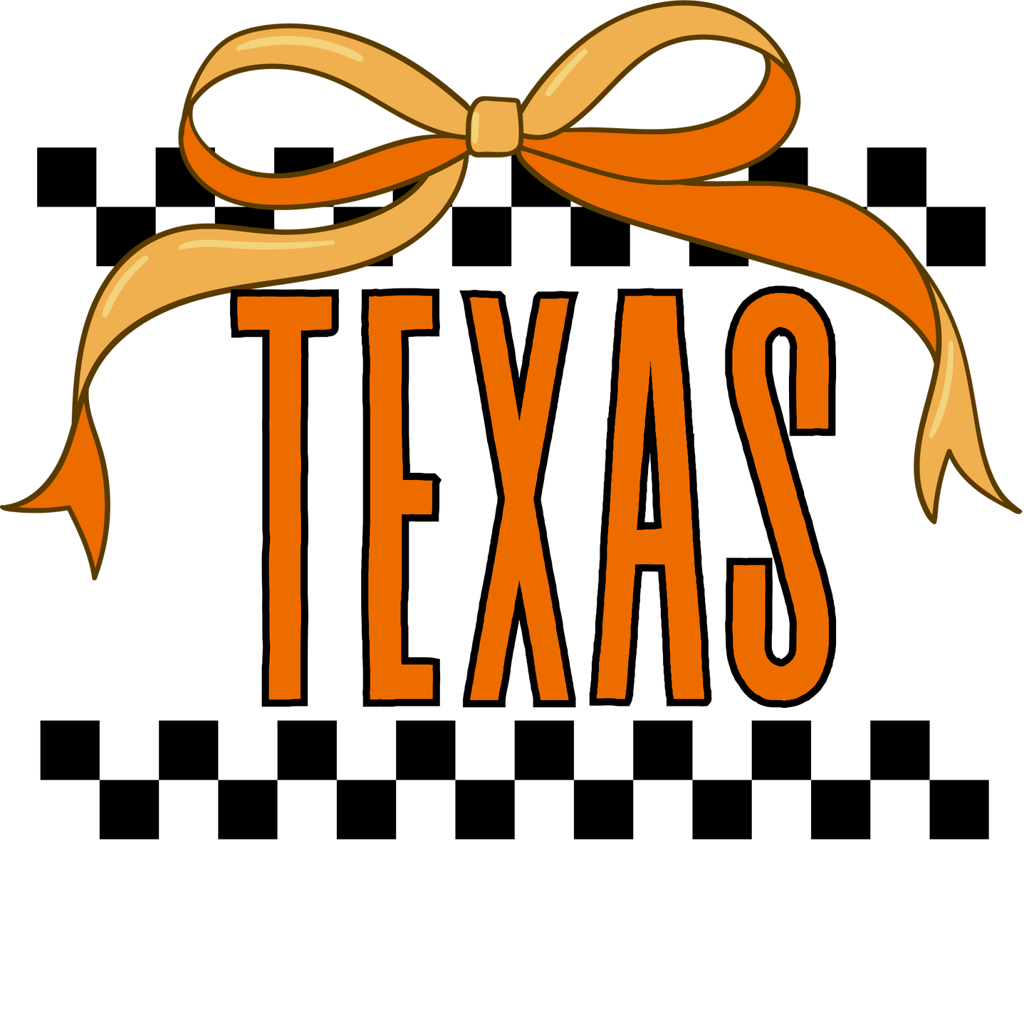 Texas Checkered Bow DTF Transfer
