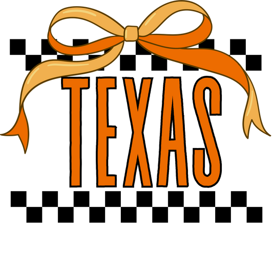 Texas Checkered Bow DTF Transfer