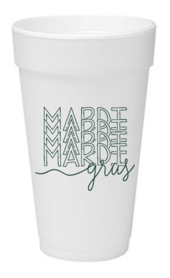 Mardi Mardi Mardi Gras Styrofoam Cups