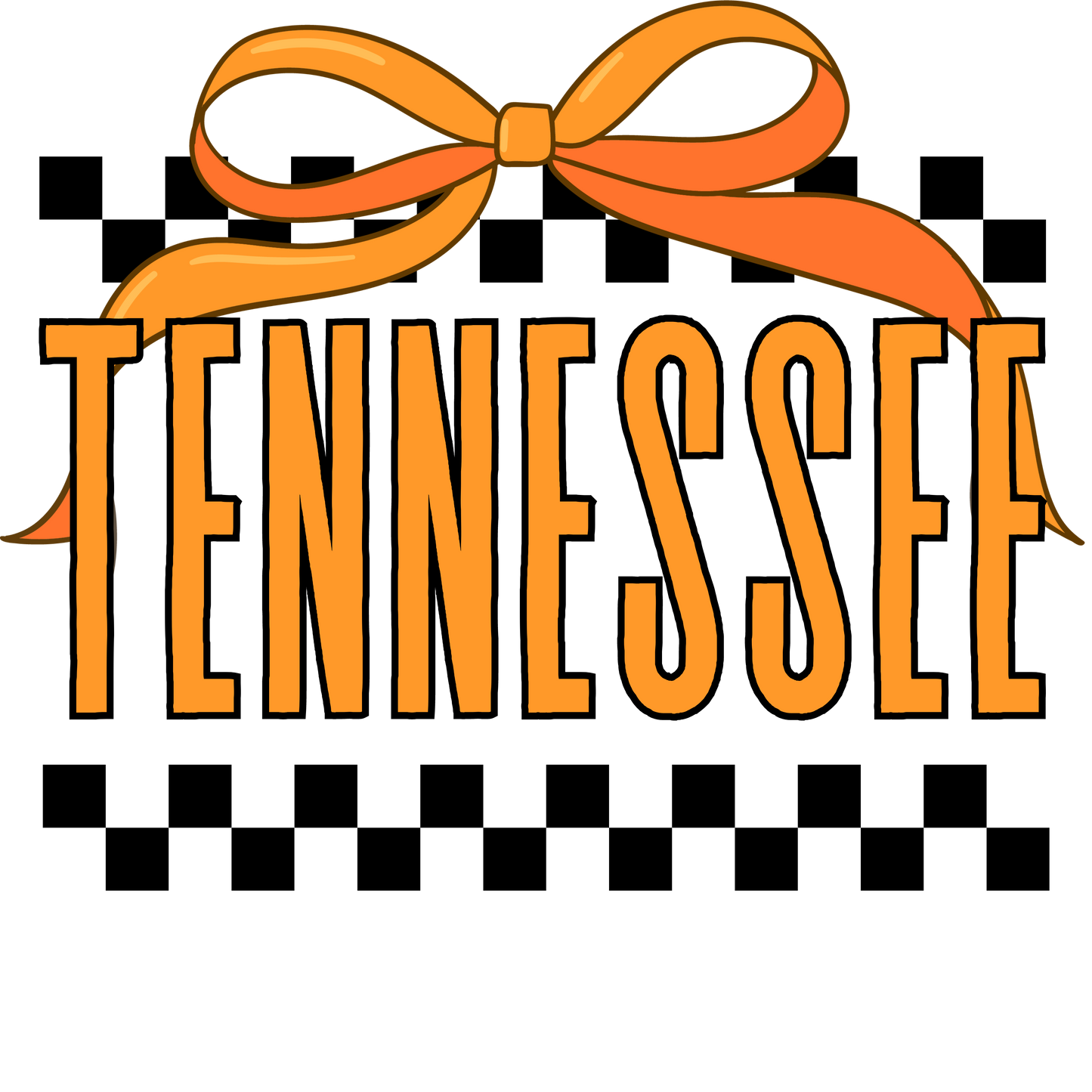 Tennessee Checkered Bow DTF Transfer