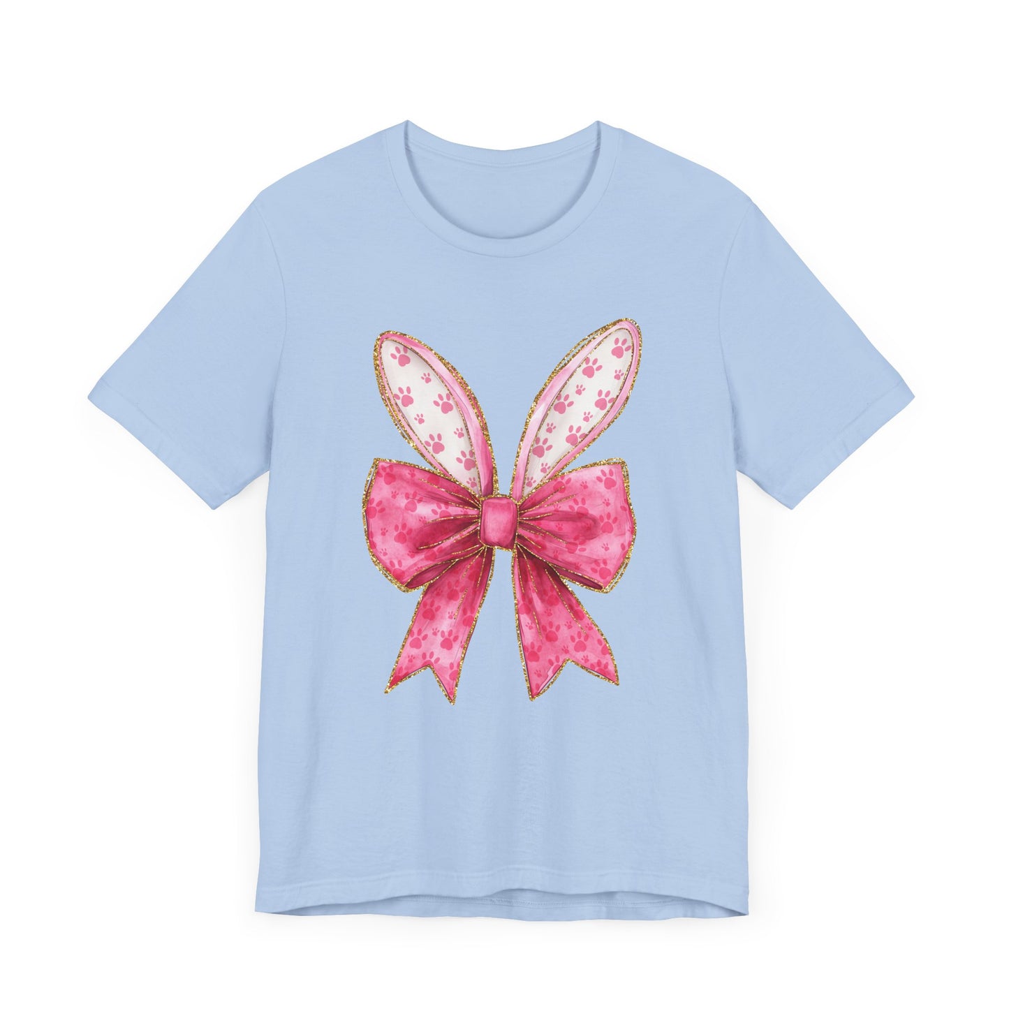 Pink Bow Bunny Ears Adult Tee