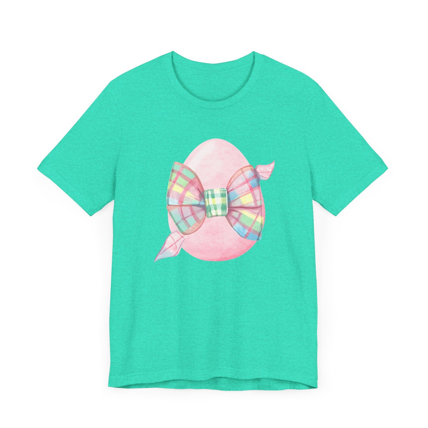 Plaid Bow Easter Egg Adult Tee