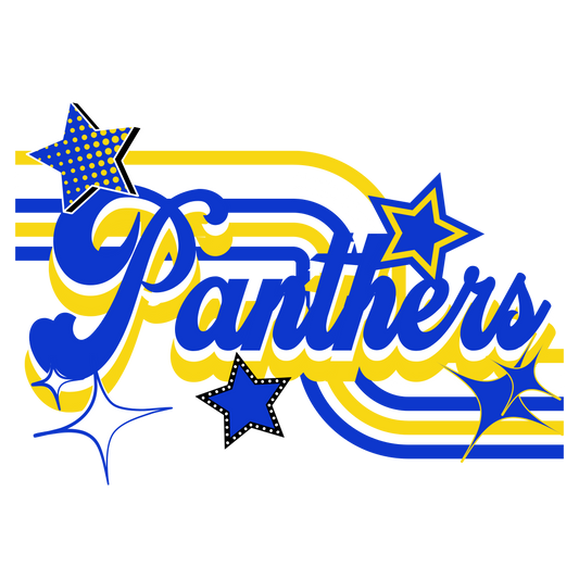 Blue and Yellow Panthers DTF Transfer
