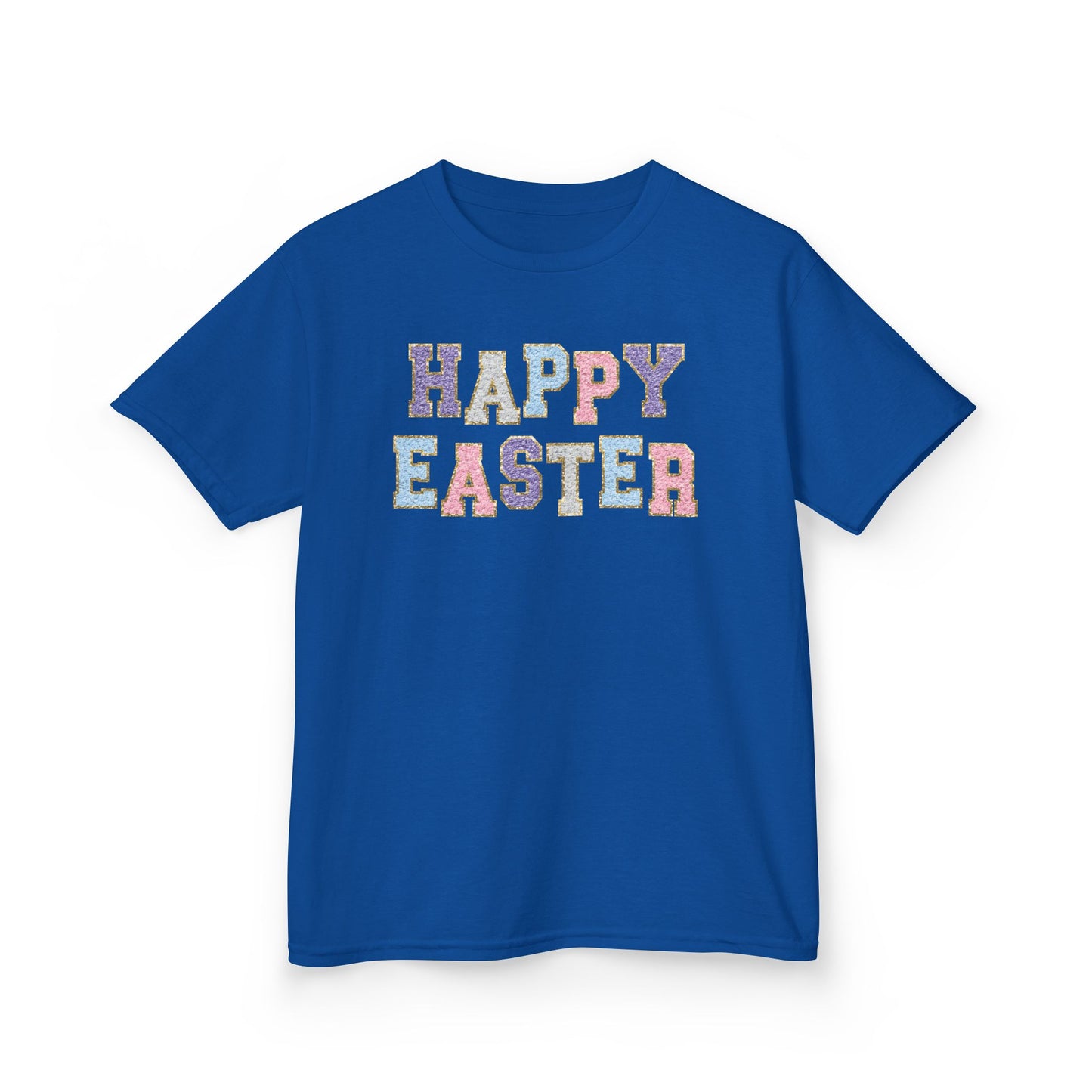 Faux Chenille Patch “Happy Easter” Youth Tee