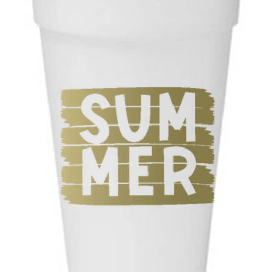Summer Sketch Styrofoam Cups