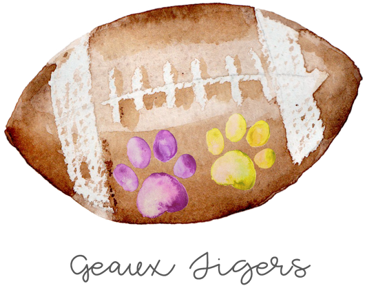 Geaux Tigers Football Watercolor DTF Transfer