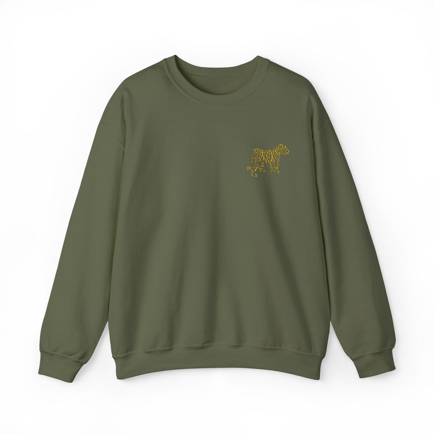 Yellow Embroidered Tiger Crewneck