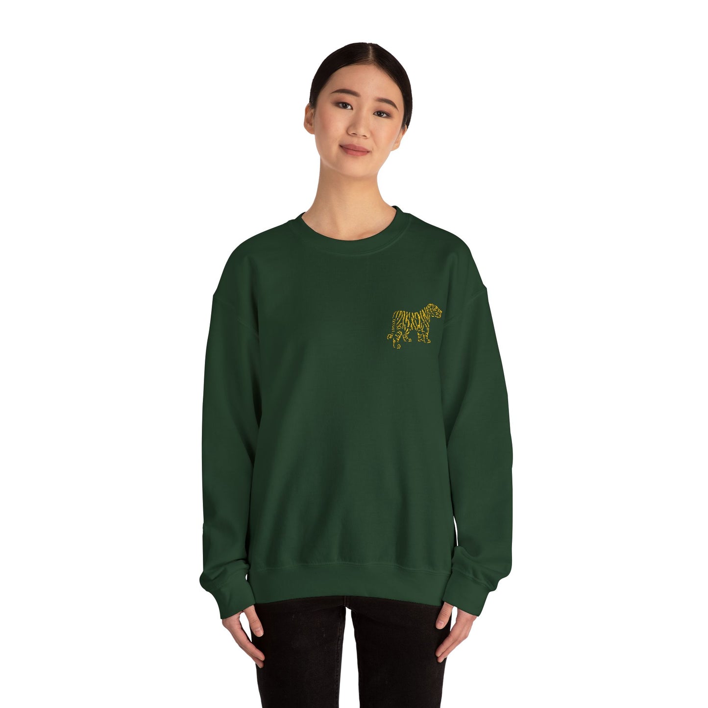 Yellow Embroidered Tiger Crewneck