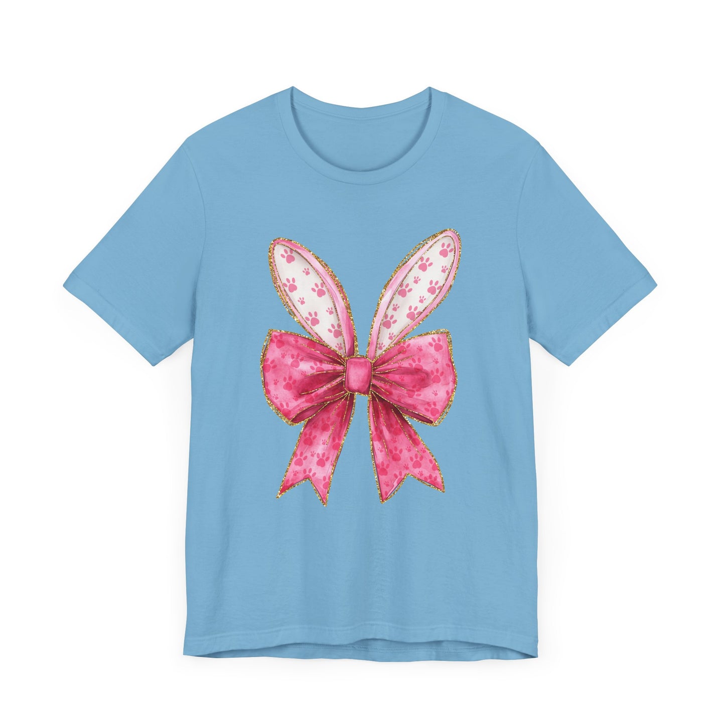 Pink Bow Bunny Ears Adult Tee