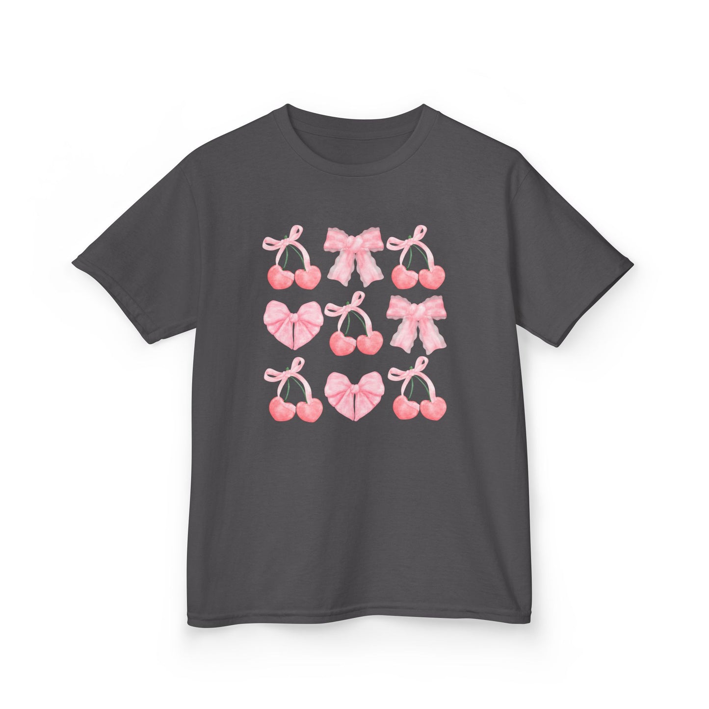 Youth Pink Cherry Heart & Bow Tee