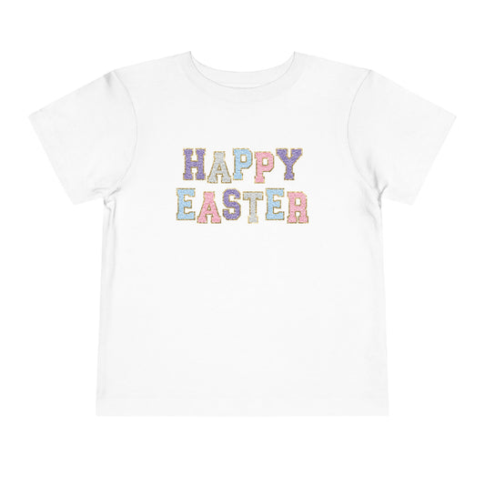 Faux Chenille Patch “Happy Easter” Toddler Tee
