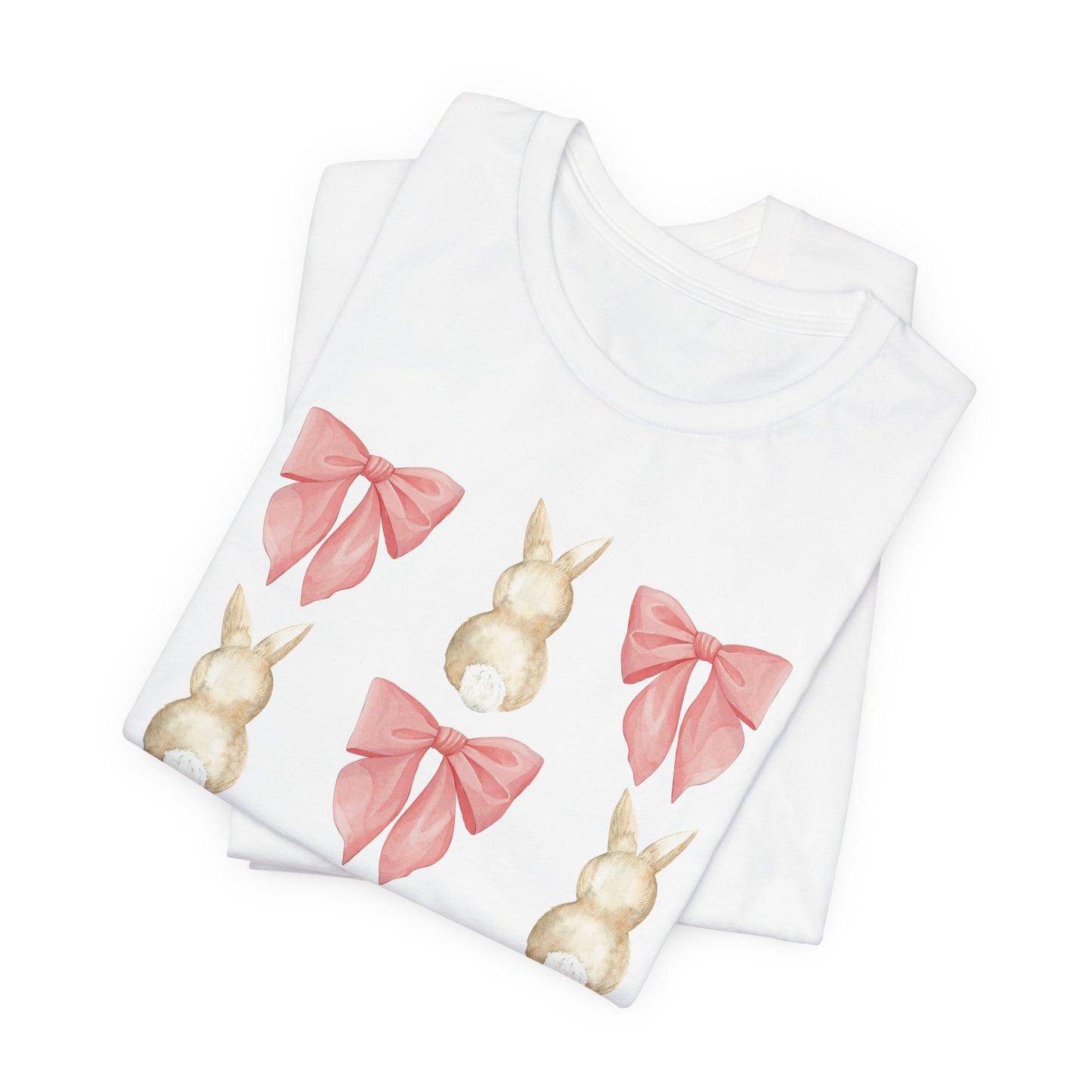 Bunnies & Pink Bow Coquette Adult Tee