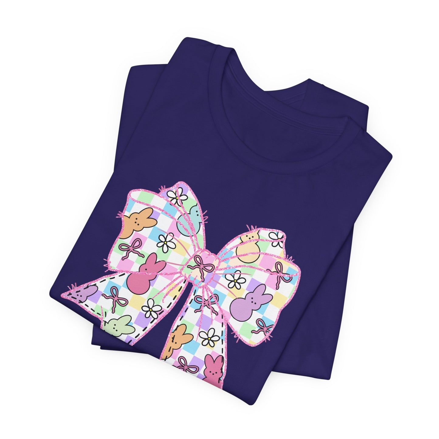 Easter Peeps Coquette Bow Adult Tee