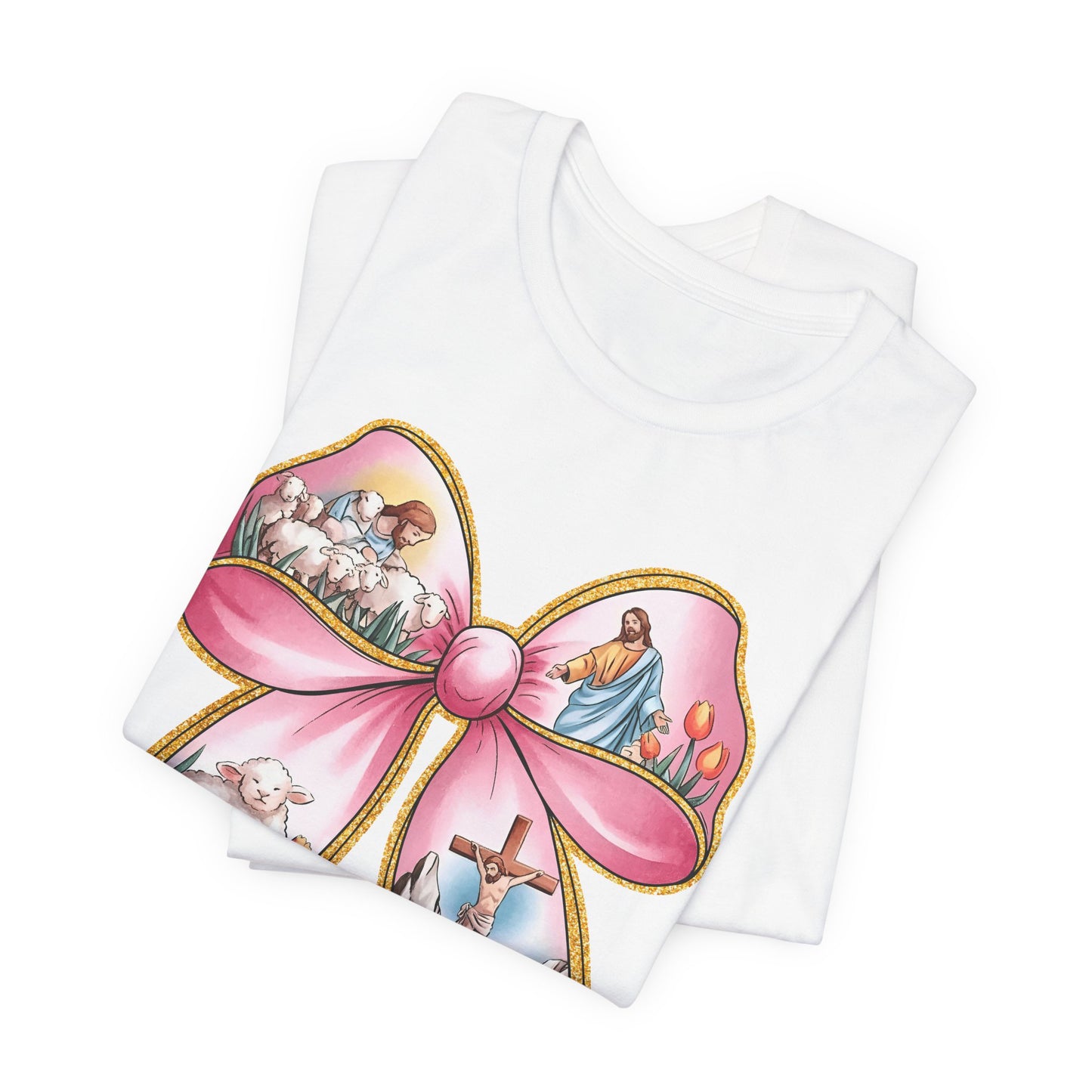 Easter Story Bow Adult Tee