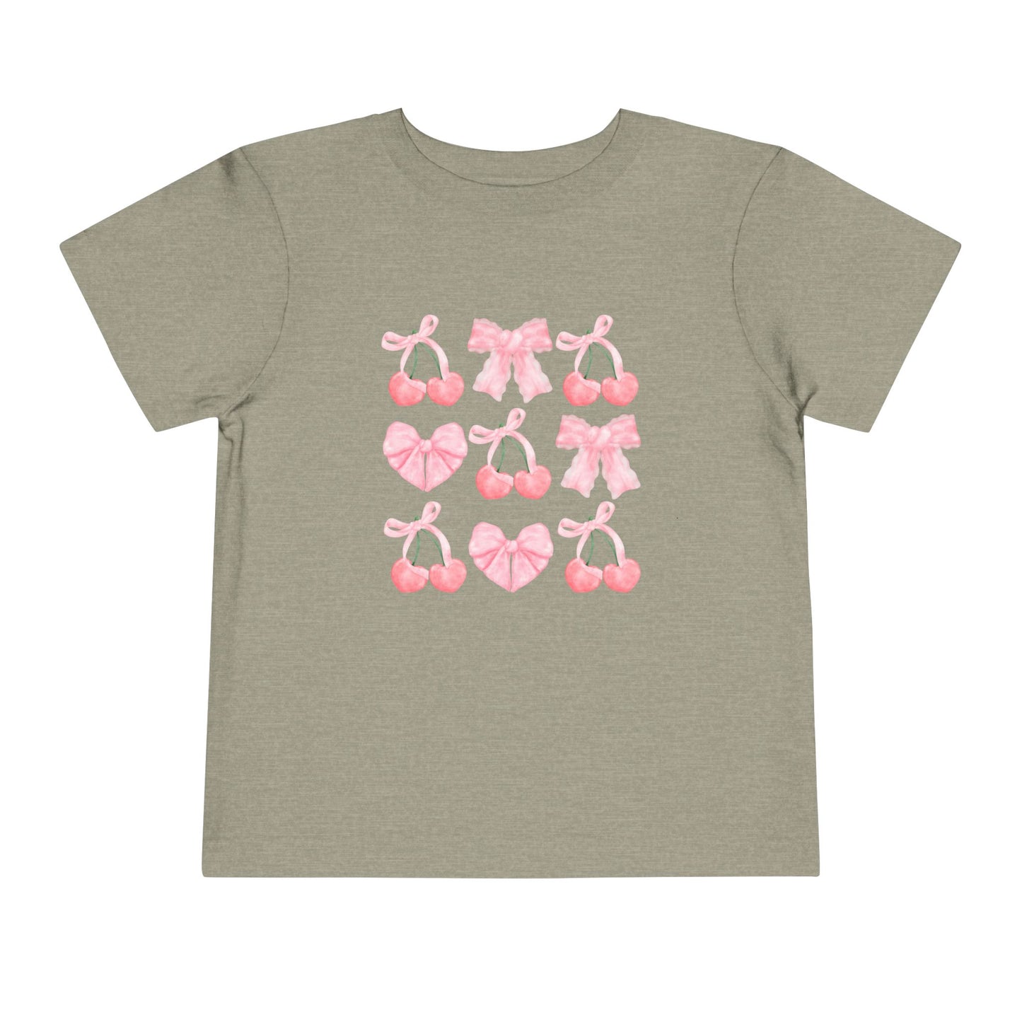 Toddler Pink Cherry Heart & Bow Tee