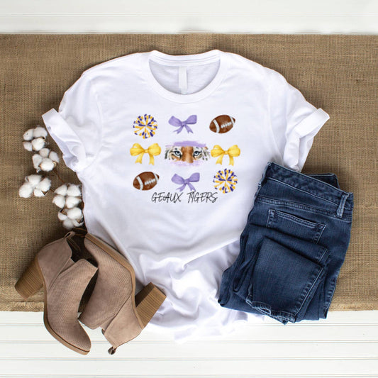 Geaux Tigers Pom Coquette DTF Transfer