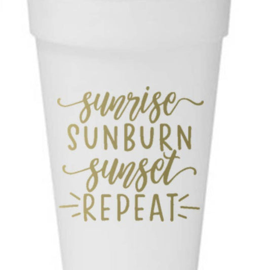 Sunrise Sunburn Styrofoam Cups