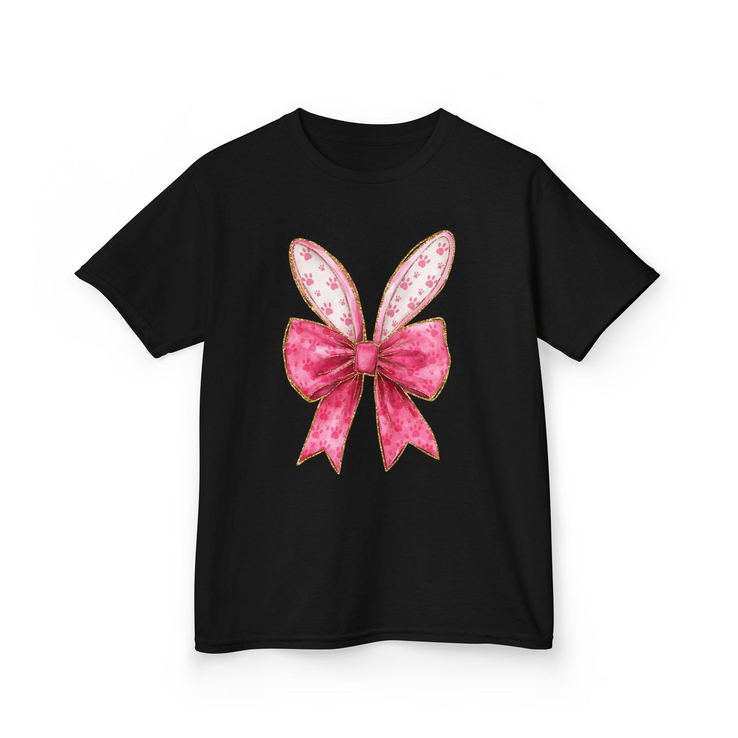 Pink Bow Bunny Ears Youth Tee