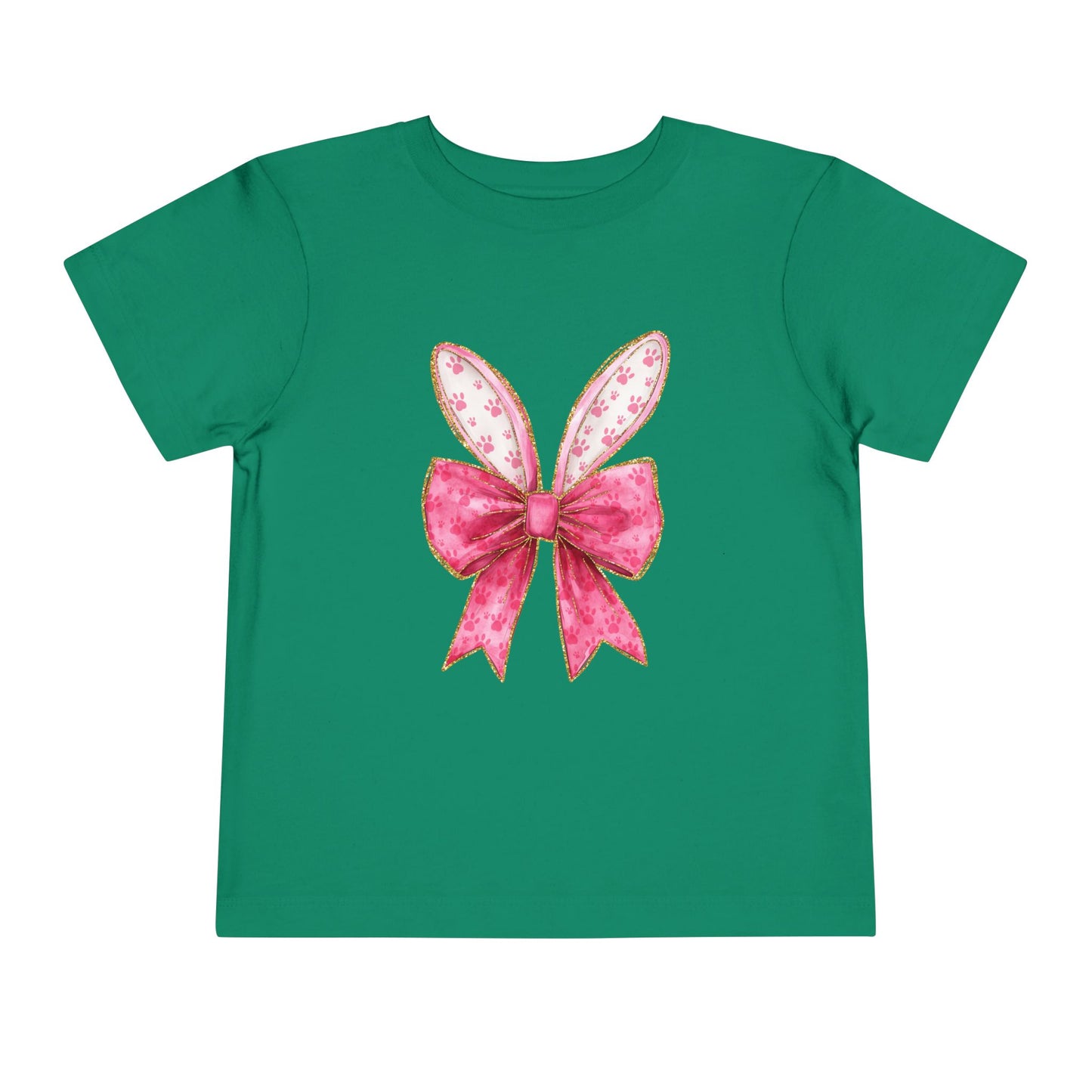 Pink Bow Bunny Ears Toddler Tee