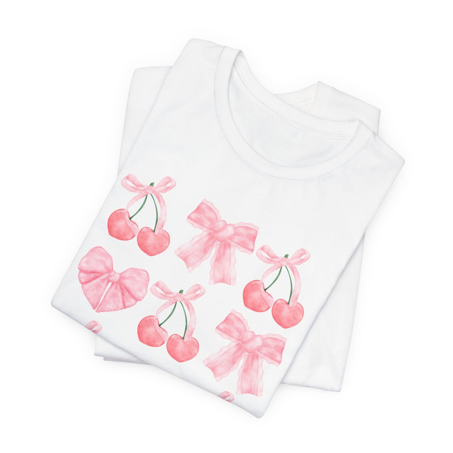 Pink Cherry Heart & Bow Tee