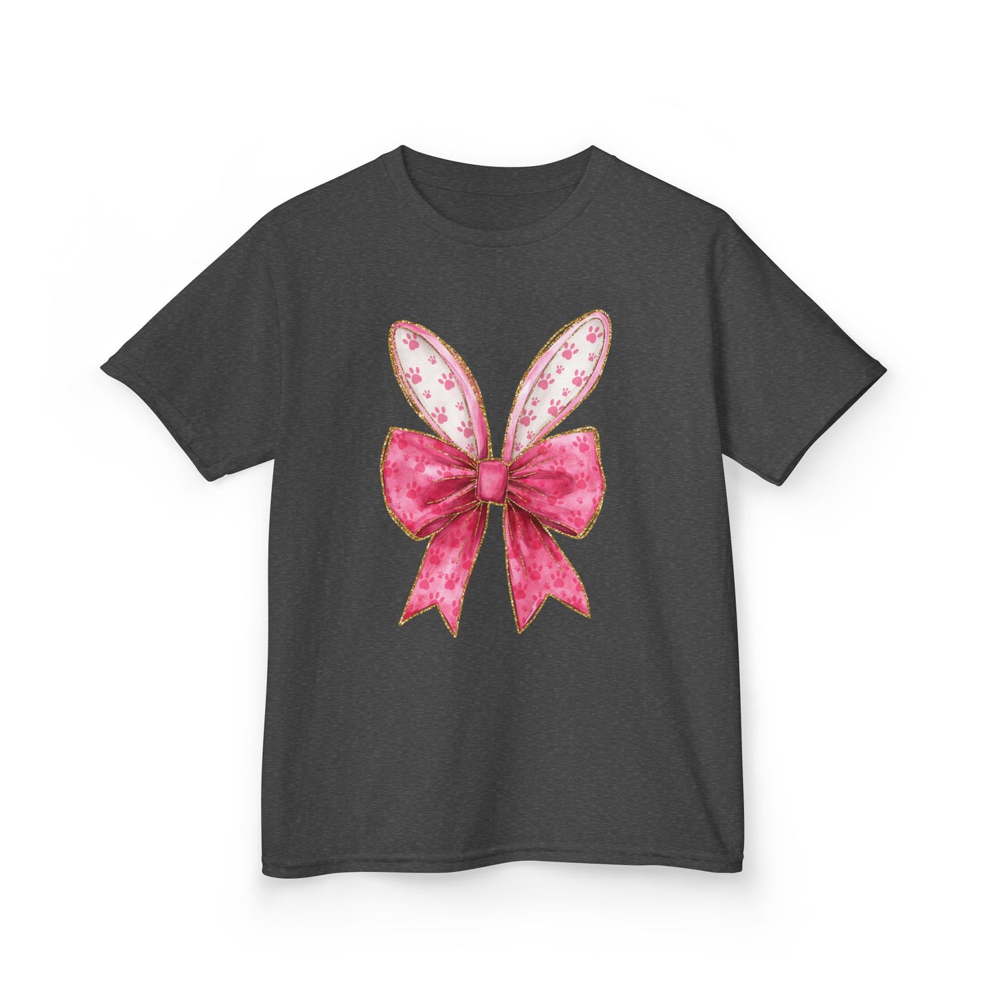 Pink Bow Bunny Ears Youth Tee