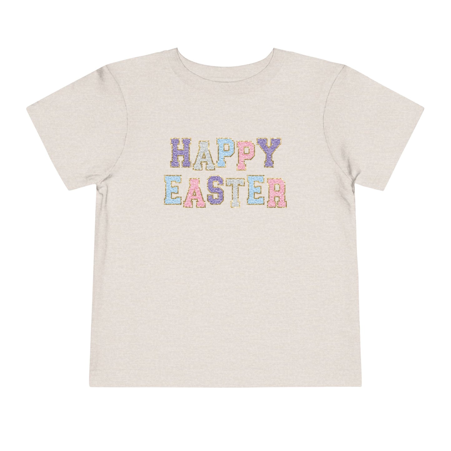 Faux Chenille Patch “Happy Easter” Toddler Tee