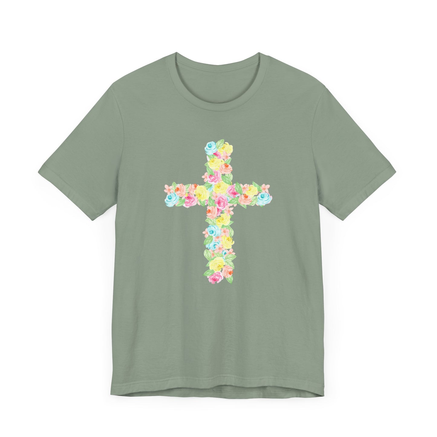 Floral Cross Adult Tee