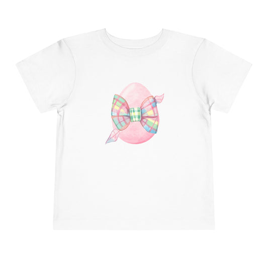 Plaid Bow Easter Egg Toddler Tee