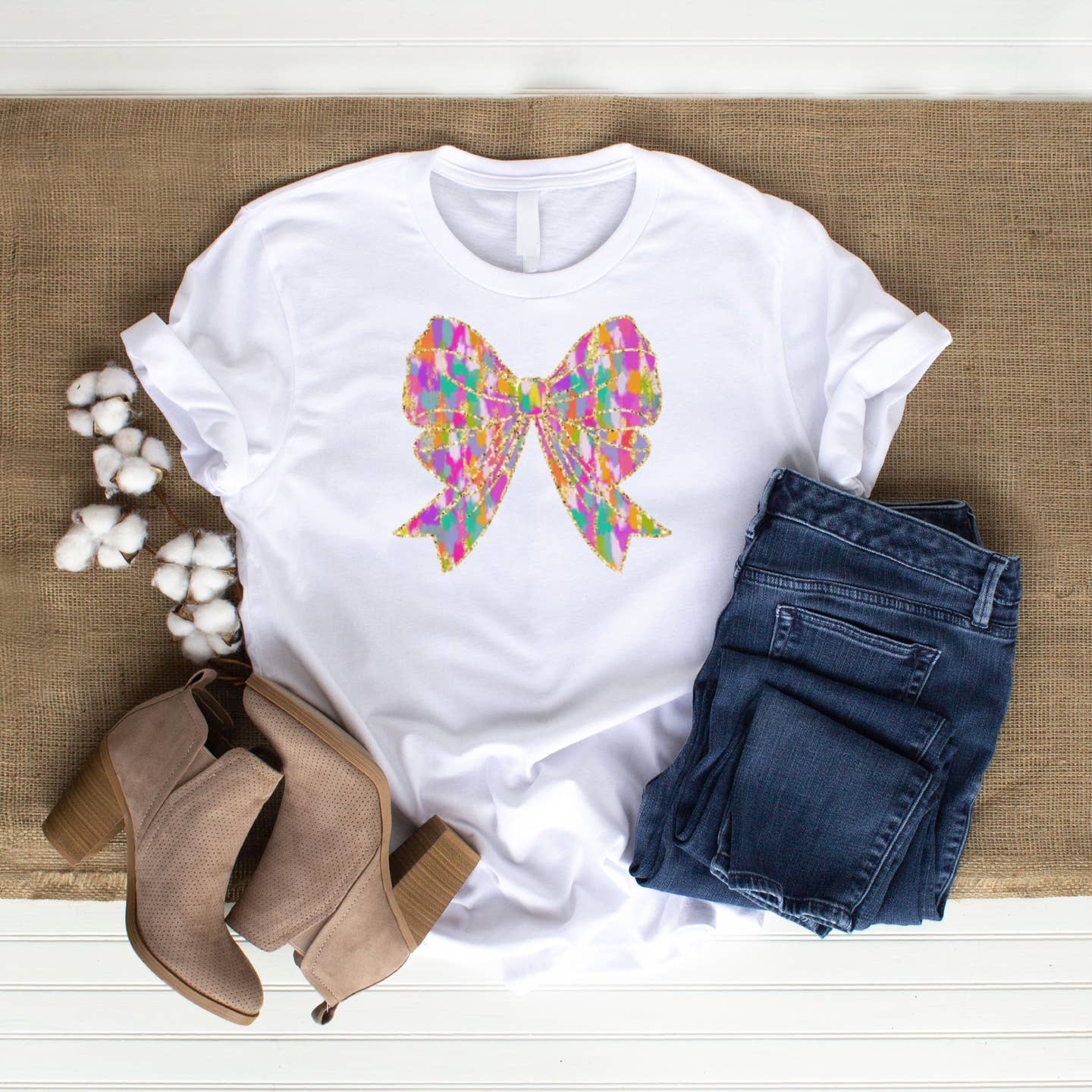 Brushstroke Colorful Bow DTF Transfer