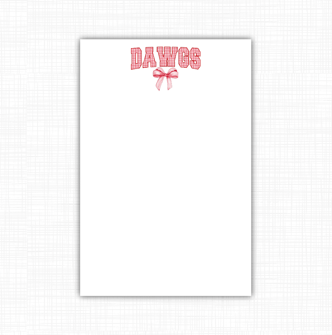 Dawgs Gingham Bow Notepad