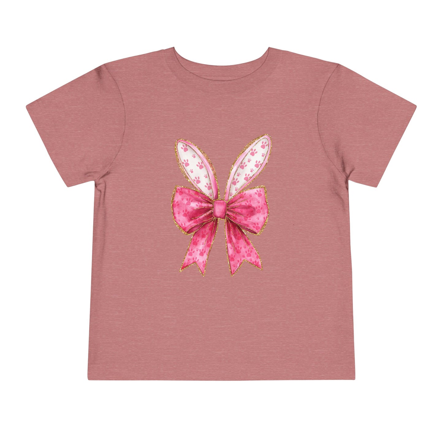 Pink Bow Bunny Ears Toddler Tee