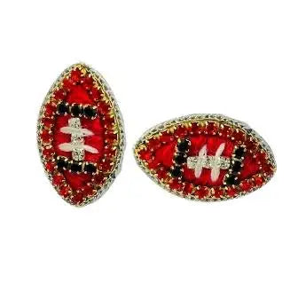 Red and Black Football Stud