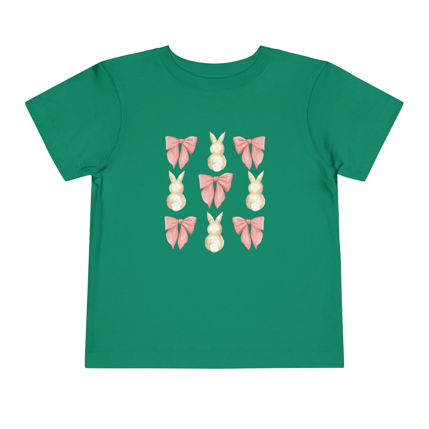 Bunnies & Pink Bow Coquette Toddler Tee