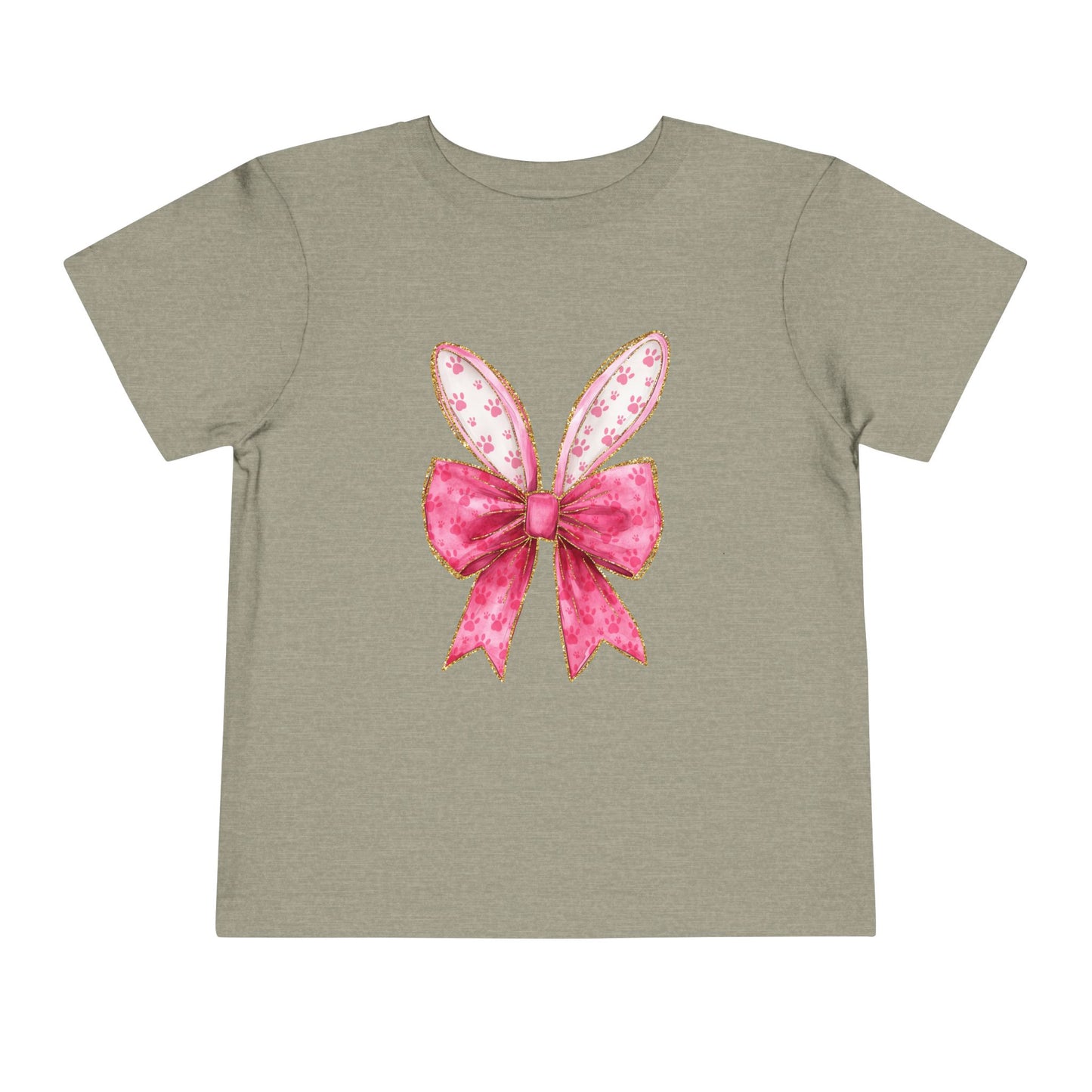Pink Bow Bunny Ears Toddler Tee