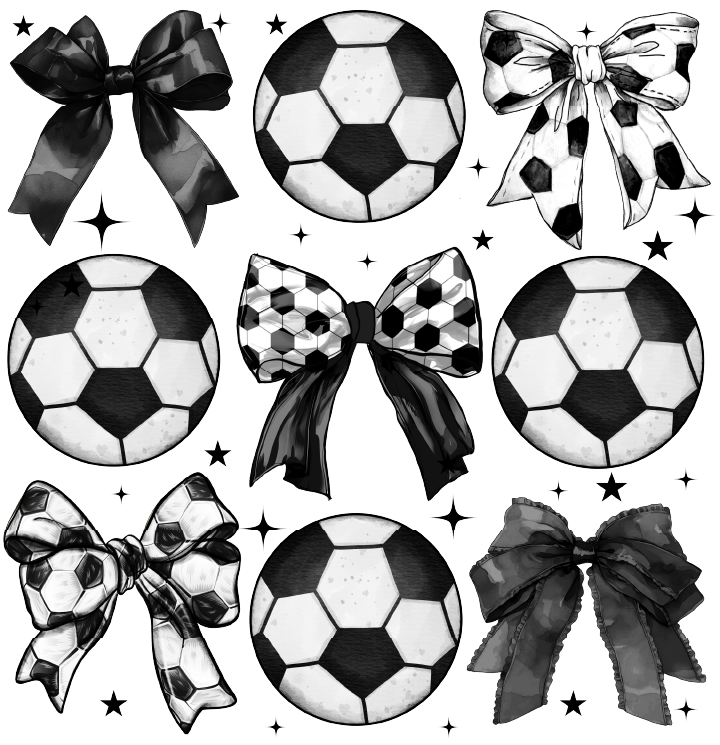 Soccer Bow and Coquette DTF Transfer