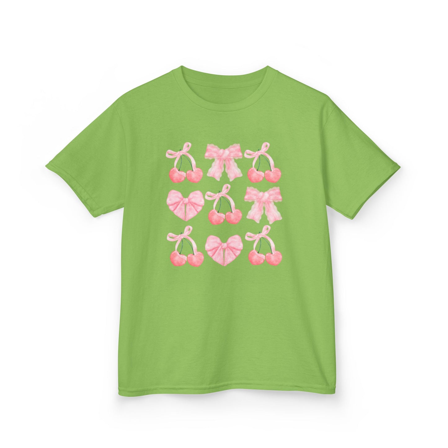 Youth Pink Cherry Heart & Bow Tee
