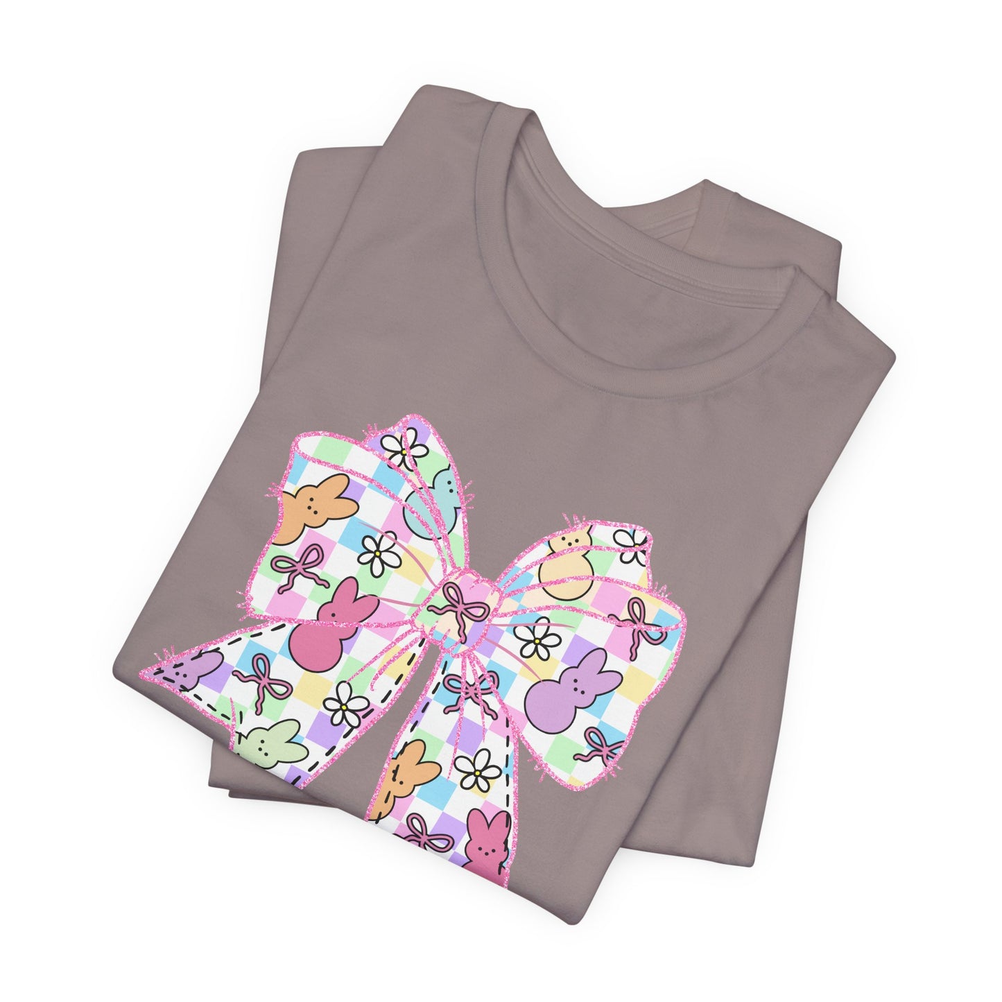 Easter Peeps Coquette Bow Adult Tee