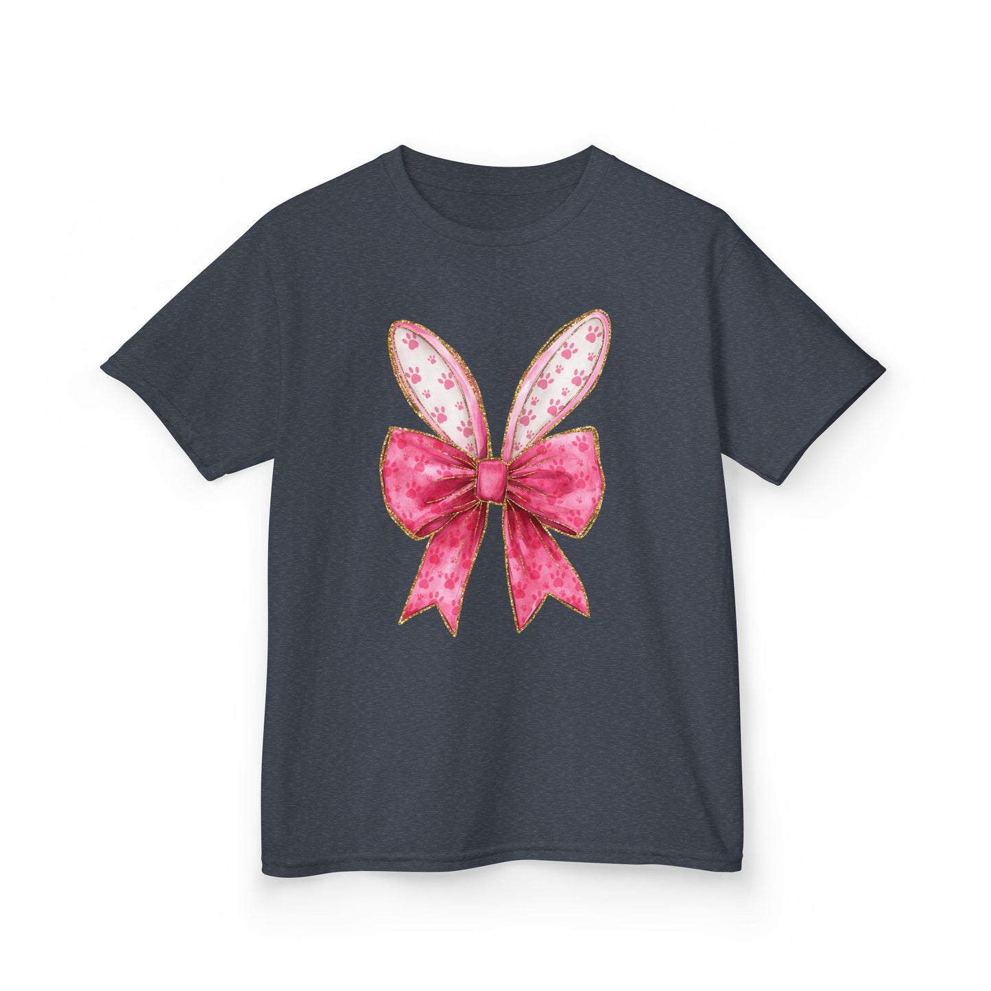 Pink Bow Bunny Ears Youth Tee