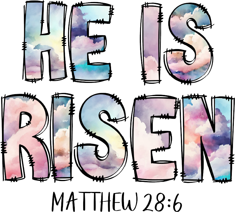 Pastel Watercolor He is Risen DTF Transfer